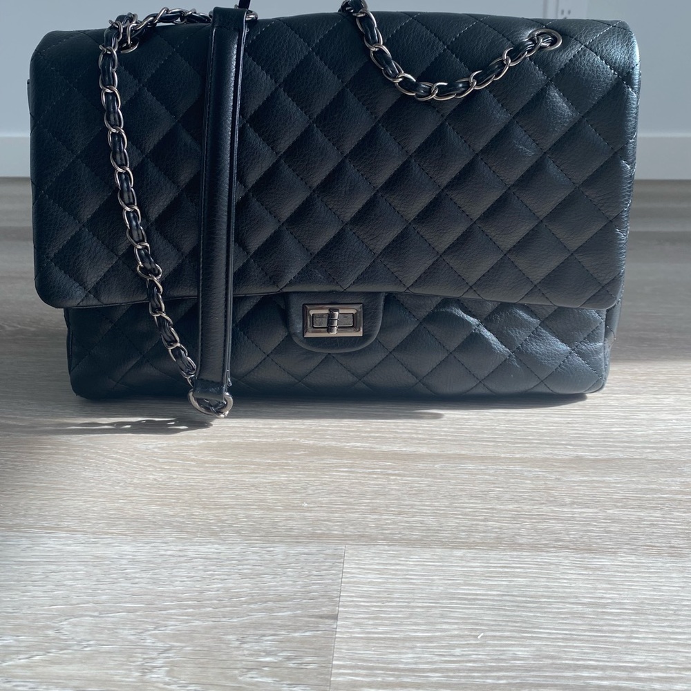 Black Quilted Leather Chain Bag